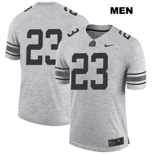 Men's NCAA Ohio State Buckeyes Jahsen Wint #23 College Stitched No Name Authentic Nike Gray Football Jersey XC20L05KG